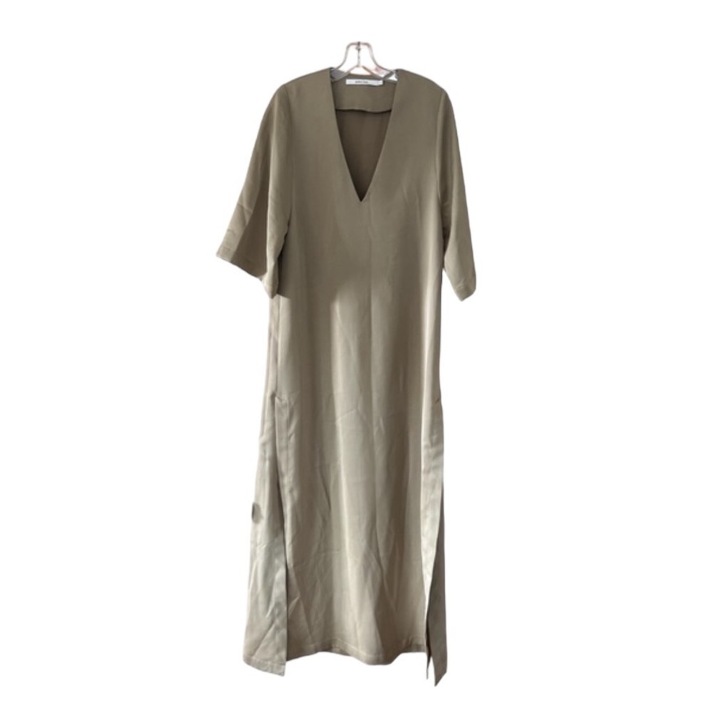 Maria Cher Green V Neck Maxi Dress Women's Size Small